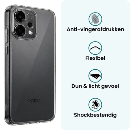 Forterra OPPO Reno 14 Hoesje Siliconen Backcover Lichtgewicht - Transparant