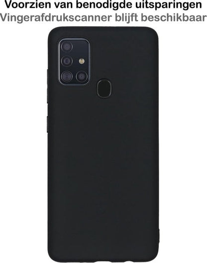 Forterra Samsung A21s Hoesje Siliconen Backcover Lichtgewicht - Zwart