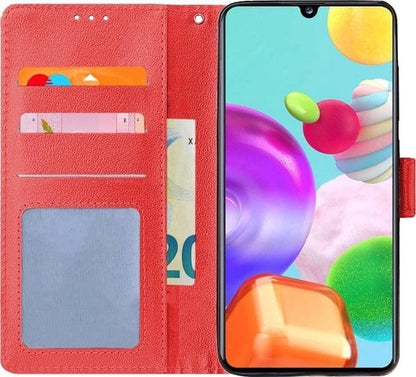 Forterra Samsung A41 Hoesje Bookcase Cover met Kaarthouder - Rood