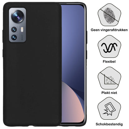 Forterra Xiaomi 12X Hoesje Siliconen Backcover Lichtgewicht - Zwart