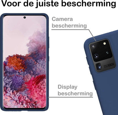Forterra Samsung S20 Ultra Hoesje Siliconen Backcover Lichtgewicht - Donkerblauw