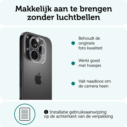 Forterra iPhone 16 Pro Camera Screenprotector Gehard Glas