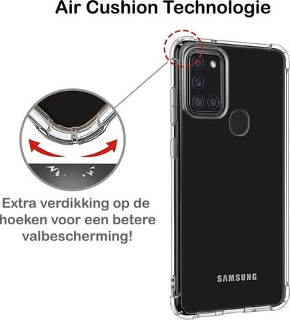 Forterra Samsung A21s Hoesje Shockproof Backcover Siliconen - Transparant