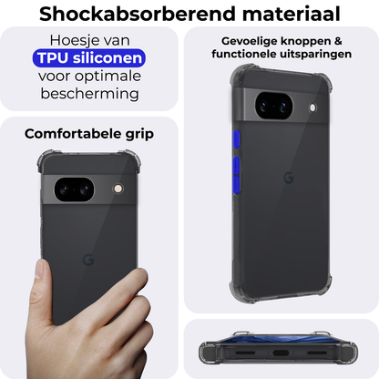 Forterra Google Pixel 8a Hoesje Shockproof Backcover Siliconen - Transparant