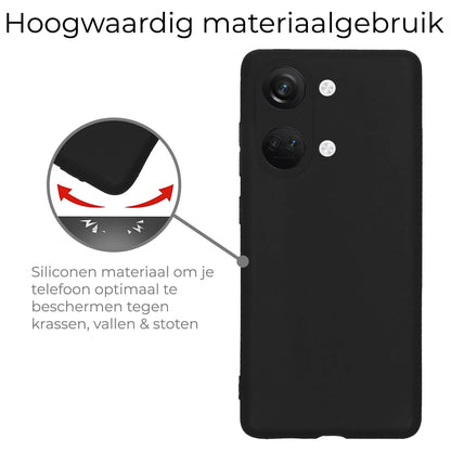 Forterra OnePlus Nord 3 Hoesje Siliconen Backcover Lichtgewicht - Zwart