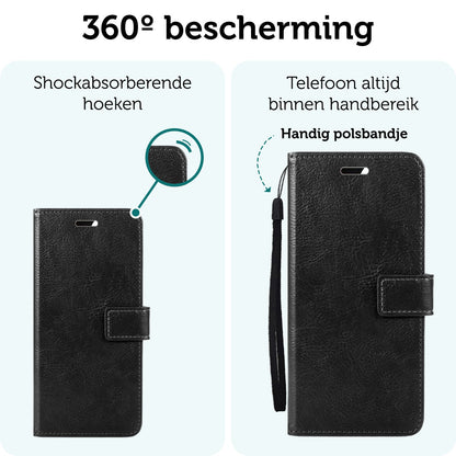 Forterra Google Pixel 9 Hoesje Bookcase Cover met Kaarthouder - Zwart