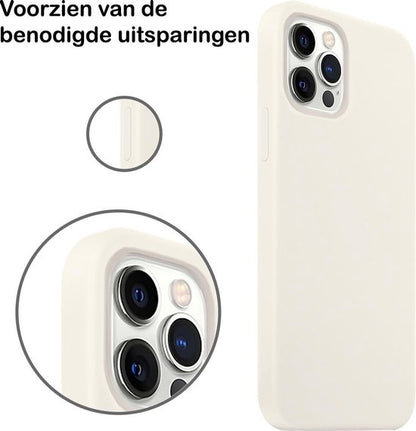 Forterra iPhone 12 Pro Max Hoesje Siliconen Backcover Lichtgewicht - Wit