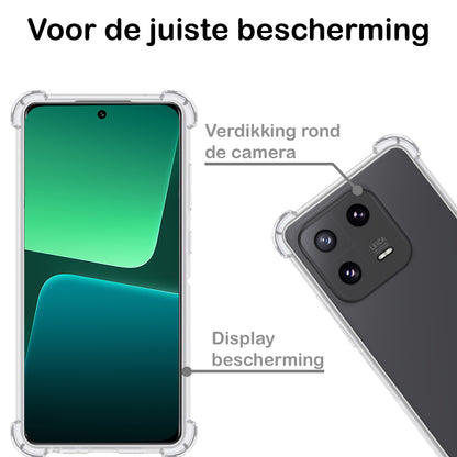 Forterra Xiaomi 13 Hoesje Shockproof Backcover Siliconen - Transparant