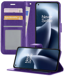 Forterra OnePlus Nord 2T Hoesje Bookcase Cover met Kaarthouder - Paars