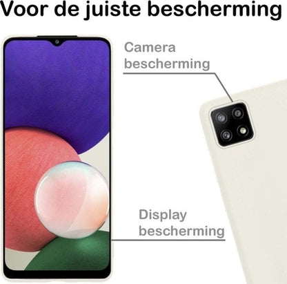 Forterra Samsung A22 5G Hoesje Siliconen Backcover Lichtgewicht - Wit