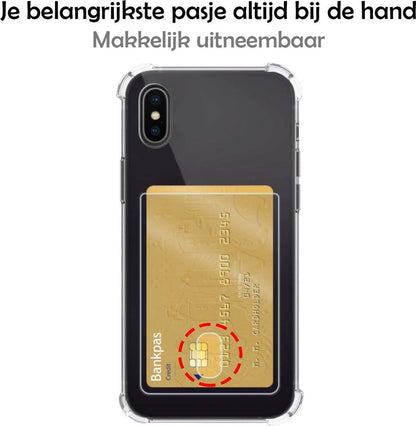 Forterra iPhone Xs Hoesje Kaarthouder Backcover Shockproof - Transparant