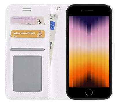 Forterra iPhone SE 2022 Hoesje Bookcase Cover met Kaarthouder - Wit