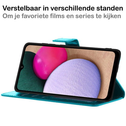 Forterra Samsung A02s Hoesje Bookcase Cover met Kaarthouder - Turquoise