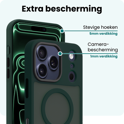 Forterra iPhone 17 Pro Max Hoesje Geschikt voor Magsafe Backcover Shockproof - Donkergroen