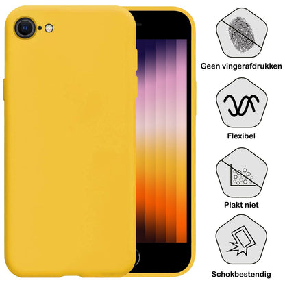 Forterra iPhone SE 2022 Hoesje Siliconen Backcover Lichtgewicht - Geel