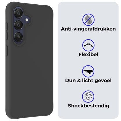 Forterra Samsung A25 Hoesje Siliconen Backcover Lichtgewicht - Zwart