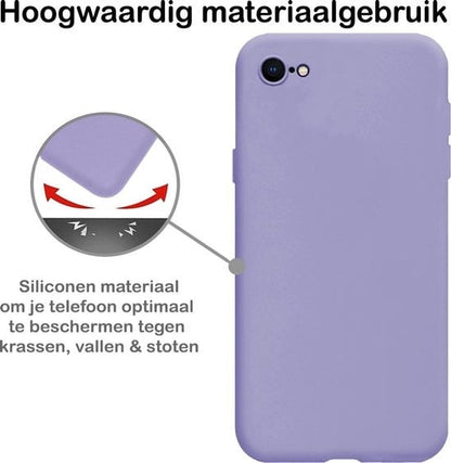 Forterra iPhone 7 Hoesje Siliconen Backcover Lichtgewicht - Lila