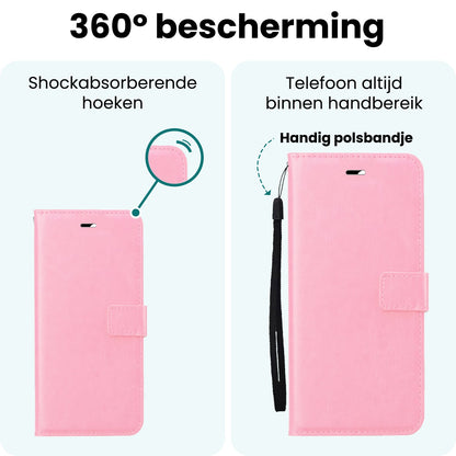 Forterra Samsung A26 Hoesje Bookcase Cover met Kaarthouder - Lichtroze