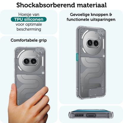 Forterra Nothing Phone 2a Hoesje Siliconen Backcover Lichtgewicht - Transparant