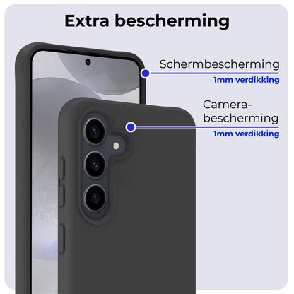 Forterra Samsung S24 Plus Hoesje Siliconen Backcover Lichtgewicht - Zwart