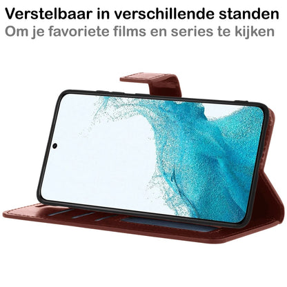 Forterra Samsung S22 Plus Hoesje Bookcase Cover met Kaarthouder - Bruin