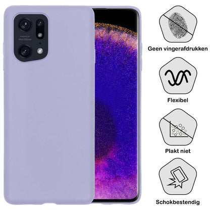 Forterra OPPO Find X5 Pro Hoesje Siliconen Backcover Lichtgewicht - Lila