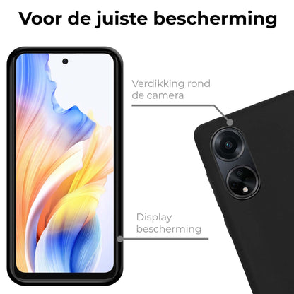 Forterra OPPO A98 Hoesje Siliconen Backcover Lichtgewicht - Zwart