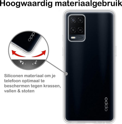 Forterra OPPO A54 Hoesje Siliconen Backcover Lichtgewicht - Transparant