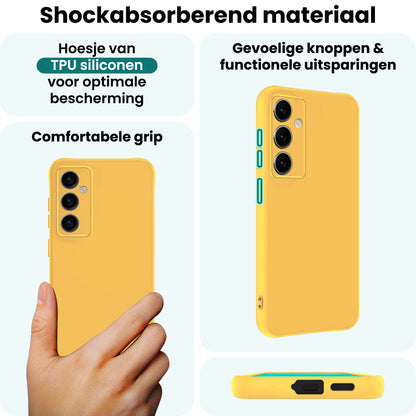 Forterra Samsung S25 Plus Hoesje Siliconen Backcover Lichtgewicht - Geel