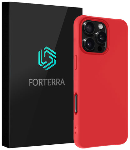 Forterra iPhone 16 Pro Hoesje Siliconen Backcover Lichtgewicht - Rood