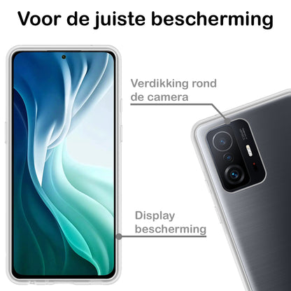 Forterra Xiaomi 11T Pro Hoesje Siliconen Backcover Lichtgewicht - Transparant