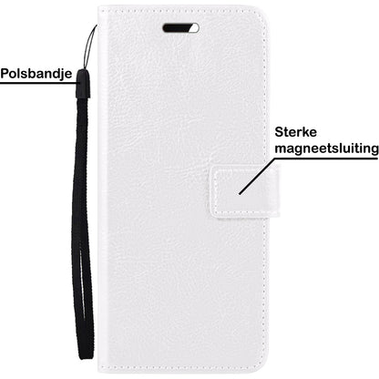 Forterra iPhone 14 Hoesje Bookcase Cover met Kaarthouder - Wit