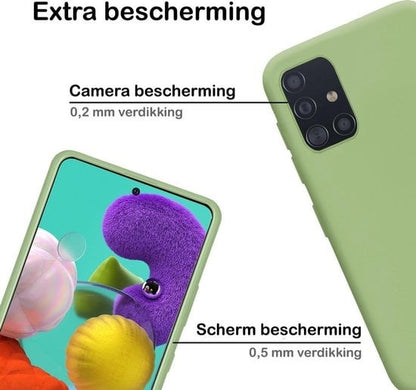 Forterra Samsung A51 Hoesje Siliconen Backcover Lichtgewicht - Groen