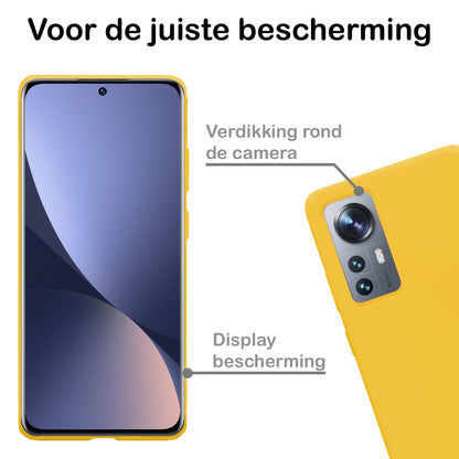 Forterra Xiaomi 12X Hoesje Siliconen Backcover Lichtgewicht - Geel