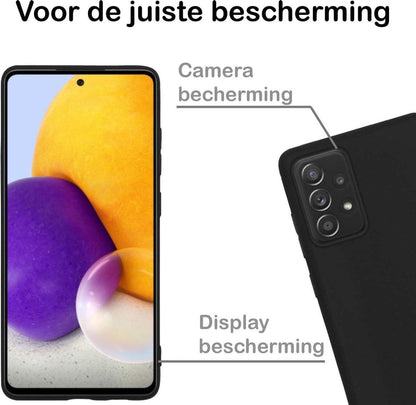 Forterra Samsung A72 Hoesje Siliconen Backcover Lichtgewicht - Zwart