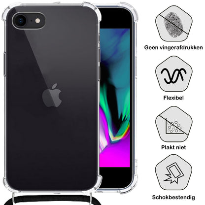 Forterra iPhone 7 Hoesje met Koord Backcover Shockproof - Transparant