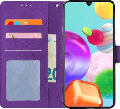 Forterra Samsung A41 Hoesje Bookcase Cover met Kaarthouder - Paars