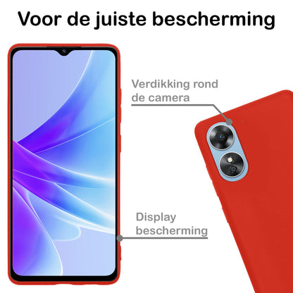 Forterra OPPO A17 Hoesje Siliconen Backcover Lichtgewicht - Rood