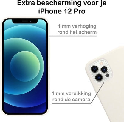 Forterra iPhone 12 Pro Hoesje Siliconen Backcover Lichtgewicht - Wit