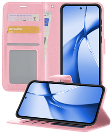 Forterra OnePlus Nord CE 4 Hoesje Bookcase Cover met Kaarthouder - Lichtroze