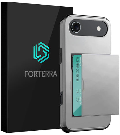 Forterra iPhone Air Hoesje Kaarthouder Hard Case Shockproof - Grijs