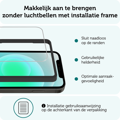 Forterra iPhone 12 Pro Max Screenprotector Gehard Glas met Installatieframe