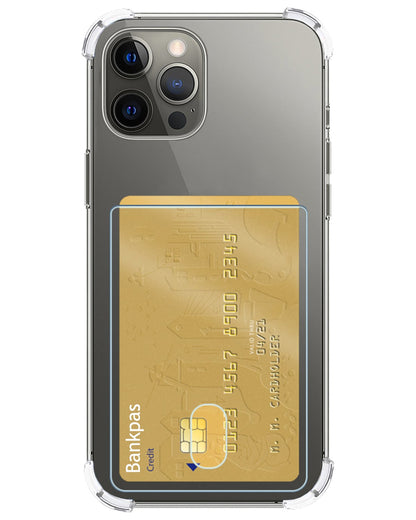 Forterra iPhone 14 Pro Max Hoesje Kaarthouder Backcover Shockproof - Transparant