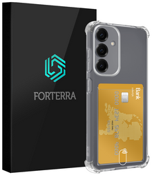 Forterra Samsung S25 FE Hoesje Kaarthouder Backcover Shockproof - Transparant