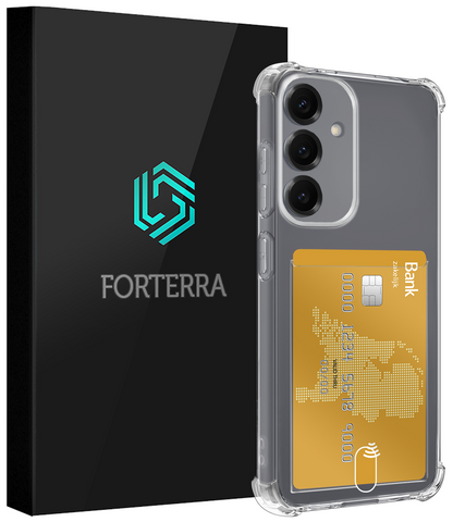 Forterra Samsung S25 FE Hoesje Kaarthouder Backcover Shockproof - Transparant