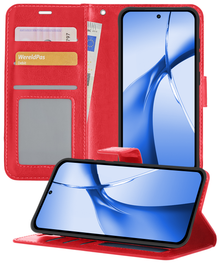 Forterra OnePlus Nord CE 4 Hoesje Bookcase Cover met Kaarthouder - Rood