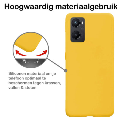 Forterra OPPO A76 Hoesje Siliconen Backcover Lichtgewicht - Geel