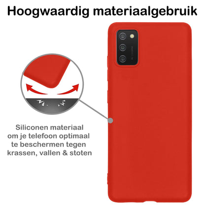 Forterra Samsung A03s Hoesje Siliconen Backcover Lichtgewicht - Rood
