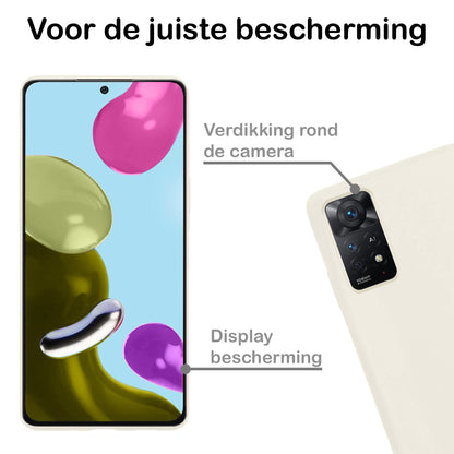 Forterra Xiaomi Redmi Note 11 Hoesje Siliconen Backcover Lichtgewicht - Wit