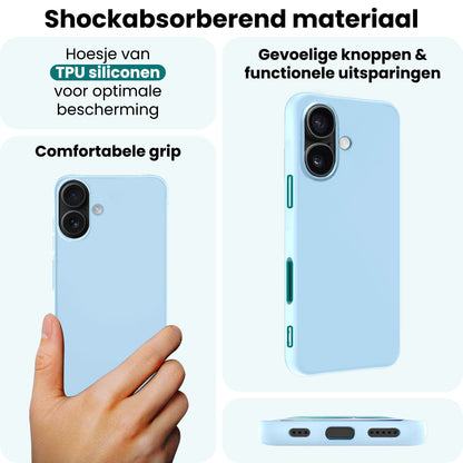 Forterra iPhone 17 Hoesje Siliconen Backcover Lichtgewicht - Lichtblauw